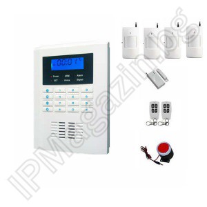 IP-AP021-4 - безжична, GSM аларма за дома, 2.1" LCD дисплей, клавиатура, 4 обемни датчика, 1 МУК, 2 дистанционни 